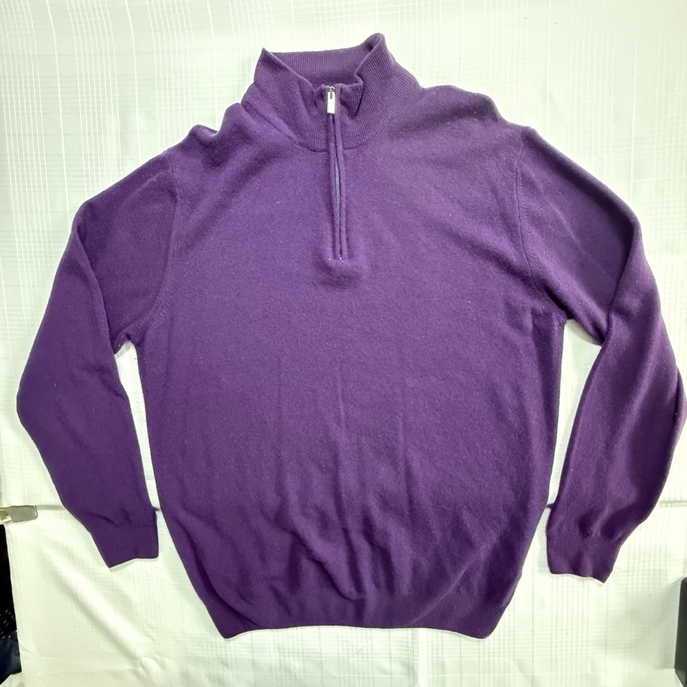 Hammer Made Italy Wool Cashmere Quarter Zip Sweater Men's XXL
